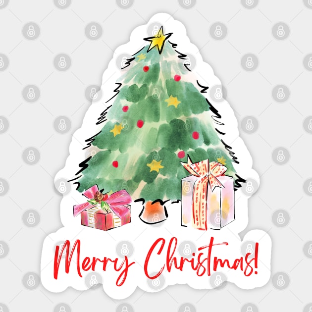 Merry Christmas - Christmas Tree 🎄 Sticker by Pop Cult Store